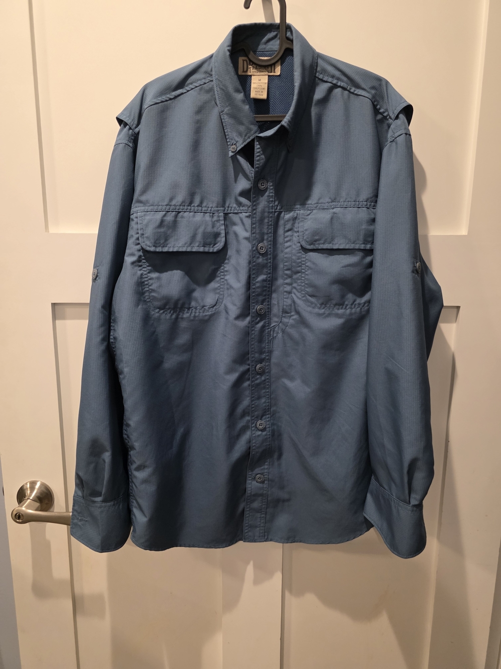 Duluth Trading Co Blue Long-Sleeve Button-Front Utility Shirt